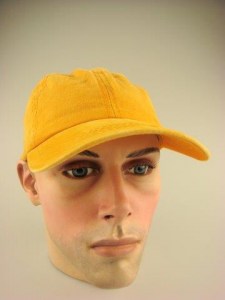 Heren stone washed katoenen cap geel