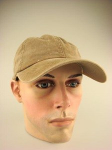 Heren stone washed katoenen cap kaki