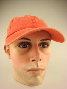 Heren stone washed katoenen cap oranje