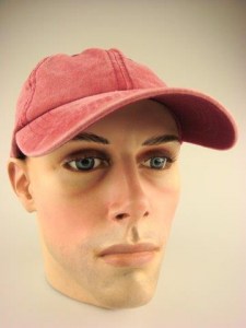 Heren stone washed katoenen cap rood