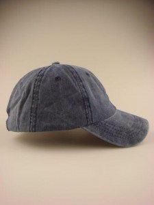 Heren stone washed katoenen cap spijkerblauw