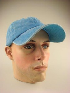 Heren stone washed katoenen cap turquoise