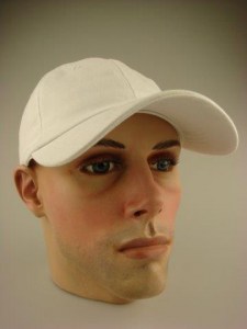 Heren stone washed katoenen cap wit